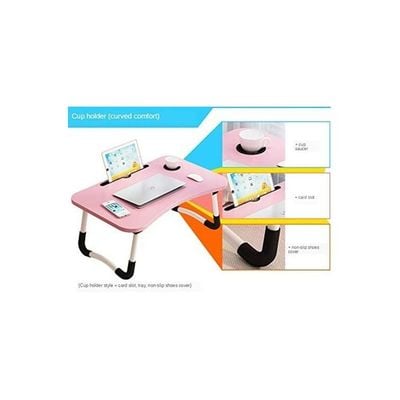 Folding Computer Desk Table Pink 60x40x30cm