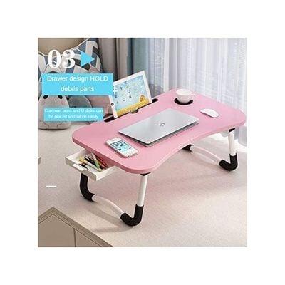 Folding Computer Desk Table Pink 60x40x30cm