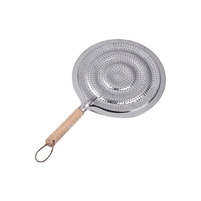 Heat Diffuser With Wooden Handle Silver/Beige