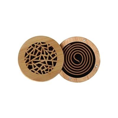Luxury Round Shaped Oud Incense Burner Light Brown 3.1 x 2.7inch