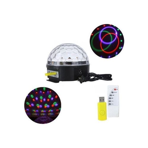 Disco Ball LED Light With USB Disk And Remote Multicolour 16 x 19cm