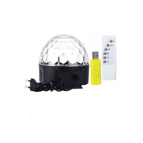 Disco Ball LED Light With USB Disk And Remote Multicolour 16 x 19cm
