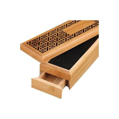 Wooden Incense Stick Burner Case Storage Box Brown 23.8 x 5.8 x 4.5centimeter