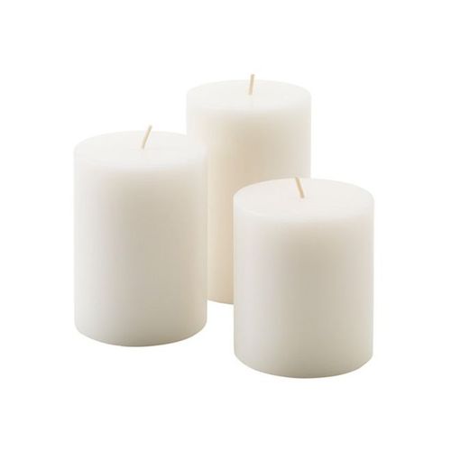 Set Of 3 Scented Block Candle White 14 x 13 x 11centimeter
