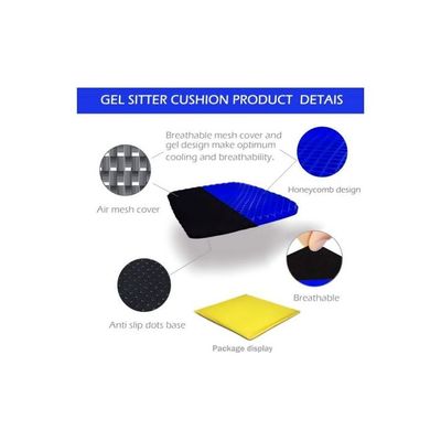 Gel Cushion Honeycomb Shaped Chair Pad Blue