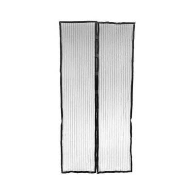 2-Piece Magnetic Mesh Curtain Black 210—49.5centimeter