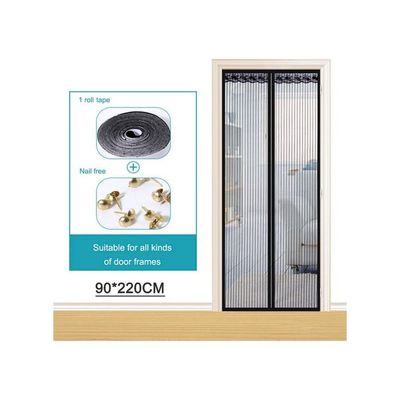 Magnetic Screen Door With Mesh Curtain Black 25x5x25cm