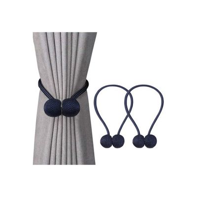 2-Piece Magnetic Curtain Tieback Set Blue 16inch