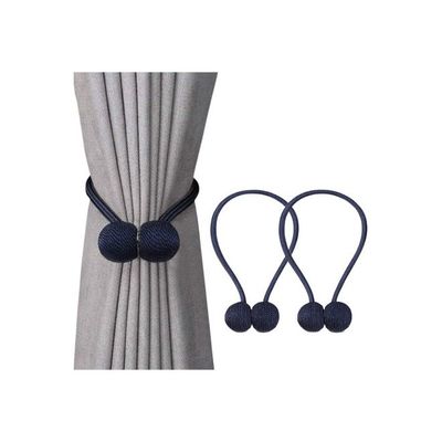 2-Piece Magnetic Curtain Tieback Set Blue 16inch 2-Piece Magnetic Curtain Tieback Set Blue 16inch