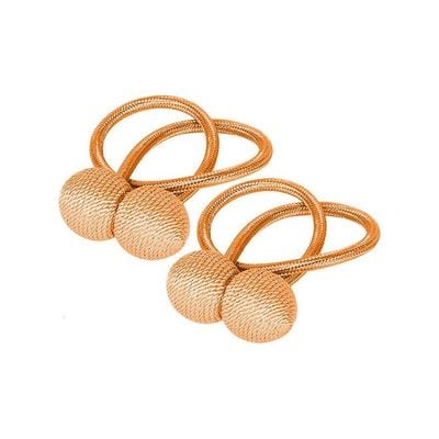 2-Piece Curtain Tiebacks Magnetic Holder Set Gold 90g