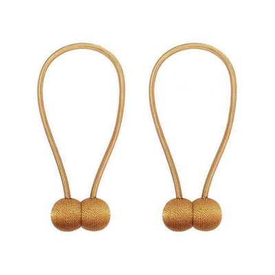 2-Piece Curtain Tiebacks Magnetic Holder Set Gold