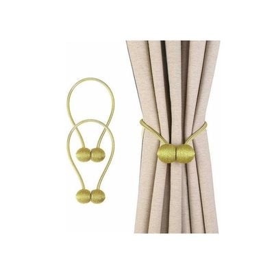 1 Pair Magnetic Curtain Tieback Gold 47x24cm