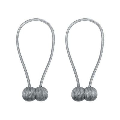 2-Pieces Curtain Tiebacks Magnetic Holders Silver