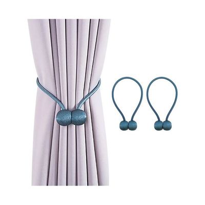 2-Piece Curtain Tiebacks Magnetic Holder Set Blue 90g