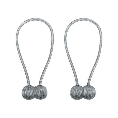 2-Pieces Curtain Tiebacks Magnetic Holder Silver