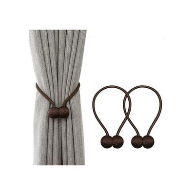 2-Piece Magnetic Curtain Tieback Set Coffee 16inch