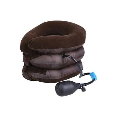 Cervical Neck Traction Inflatable Pillow Combination Brown One Size