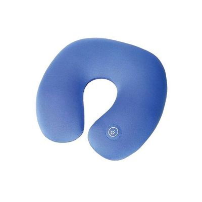 Neck Massager Travel Pillow Polyester Blue 11x31centimeter