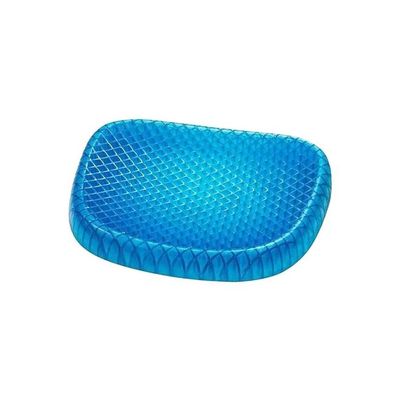 Honeycomb Design Seat Cushion Polyester Blue