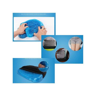 3D Cooling Grid Mesh Gel Pad Gel Seat Cushion Egg Sitter Cushion Polyester Multicolour 34x42x4cm