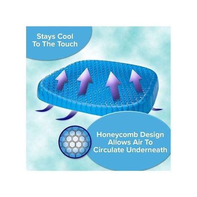 3D Cooling Grid Mesh Gel Pad Gel Seat Cushion Egg Sitter Cushion Polyester Multicolour 34x42x4cm