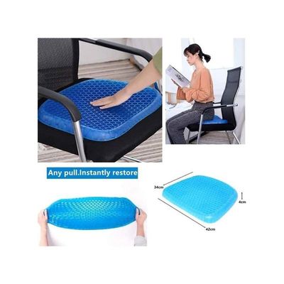 3D Cooling Grid Mesh Gel Pad Gel Seat Cushion Egg Sitter Cushion Polyester Multicolour 34x42x4cm