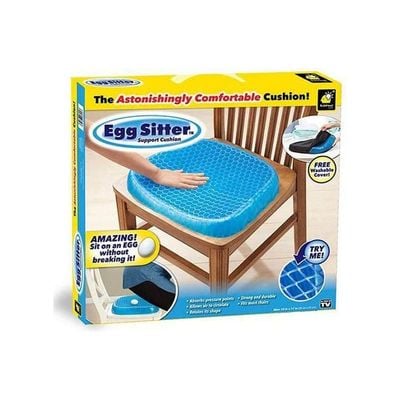 Egg Sitter Home Office Seat Support Gel Cushion Combination Blue 15.5 x 14 x 1.5inch