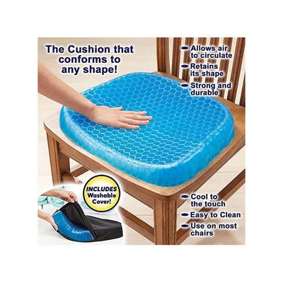 Egg Sitter Seat Cushion With Non Slip Cover Breathable Honeycomb Design Absorbs Pressure Points Enhanced Version Combination Blue 37 X 35.5 X 5cm