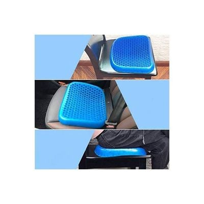 Seat Support Gel Cushion Blue 14x16x1.5inch