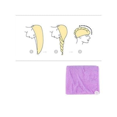 Hair Drying Wrap Towel Purple 60x20centimeter