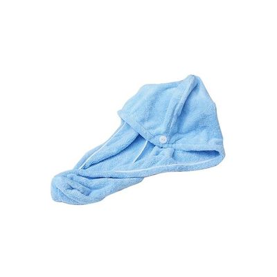 Hair Towel Wrap With Button Light blue 16x3x12centimeter