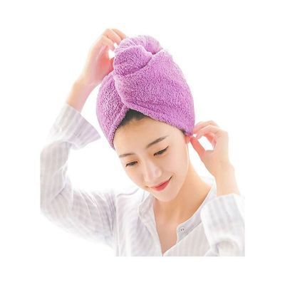 Microfiber Hair Towel Wrap Purple 65x24cm