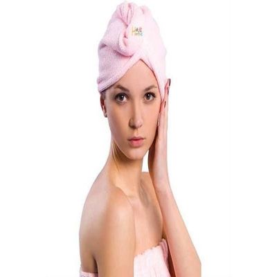 Microfiber Solid Pattern, - Head Towels Pink