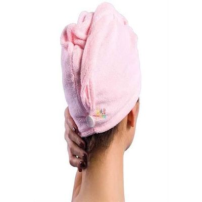 Microfiber Solid Pattern, - Head Towels Pink