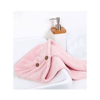 Quick-Drying Salon Hair Towel Pink 24x64cm