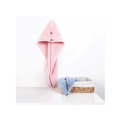 Quick-Drying Salon Hair Towel Pink 24x64cm