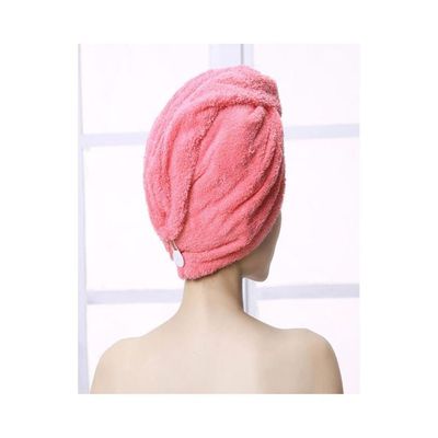 Microfiber Hair Towel Wrap Pink 65x24cm