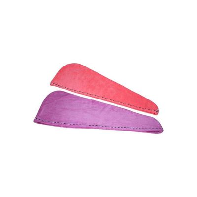 2-Piece Microfiber Hair Drying Towel Set Pink 25centimeter