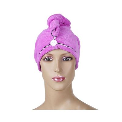 2-Piece Microfiber Hair Drying Towel Set Pink 25centimeter