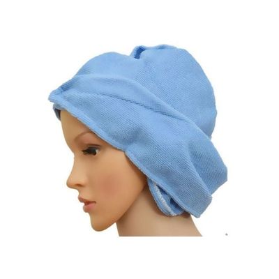 2-Piece Microfiber Hair Towel Wrap Set Blue 59x26centimeter
