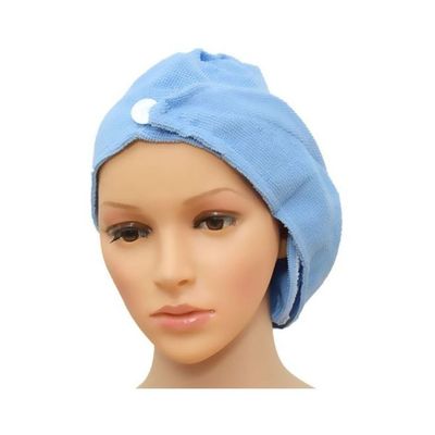 2-Piece Microfiber Hair Towel Wrap Set Blue 59x26centimeter