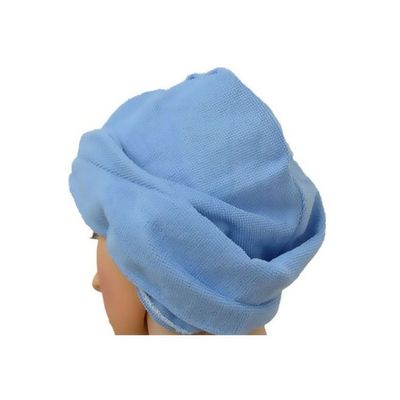 2-Piece Microfiber Hair Towel Wrap Set Blue 59x26centimeter