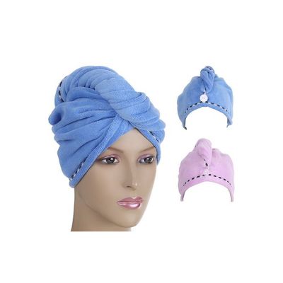 Pack of 2 Hair Towel Set Blue/Pink