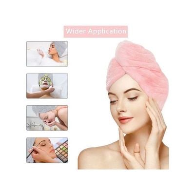 2-Piece Hair Wrap Set Pink 63x24cm