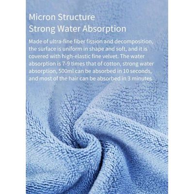 Quick-Drying Salon Hair Towel Blue 24x64centimeter