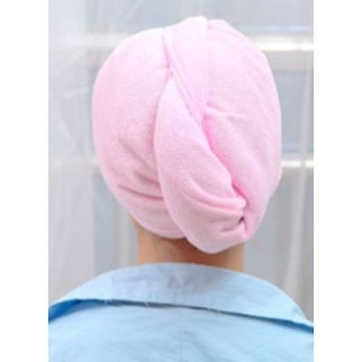 2-Piece Quick Hair Drying Bath Towel Set Pink 59 x 26centimeter