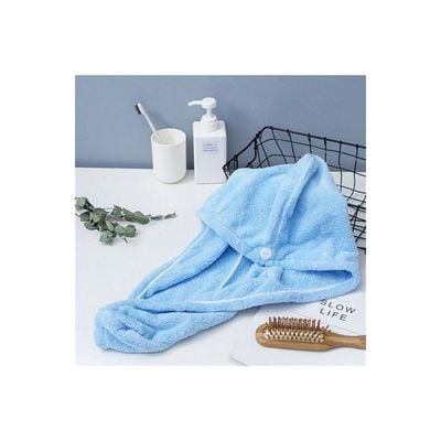 Super Soft Dry Hair Bath Towel Blue 24x62cm