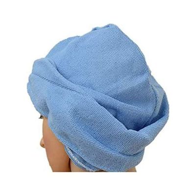 Bathroom Super Absorbent Quick-Drying Microfiber Bath Towel Hair Dry Cap Salon Towel Blue