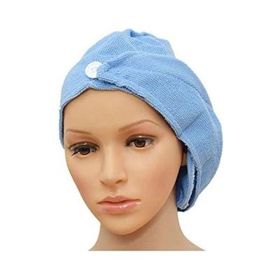 Bathroom Super Absorbent Quick-Drying Microfiber Bath Towel Hair Dry Cap Salon Towel Blue