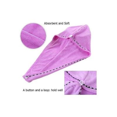 2-Piece Quick Hair Wrap Set purple 63x24cm